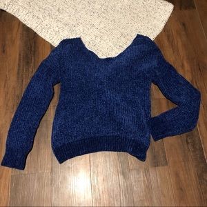 Royal blue chenille sweater